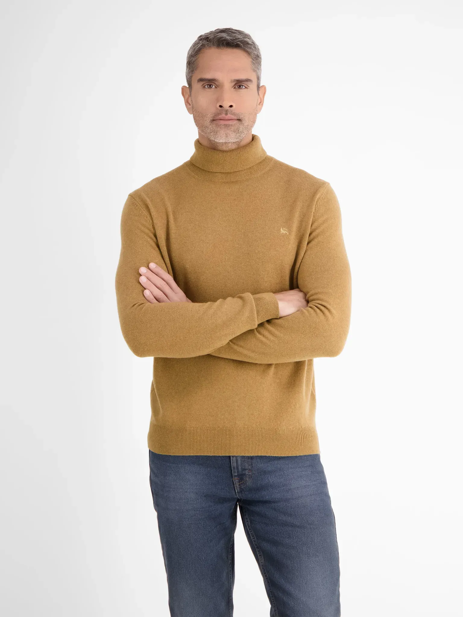 Schurwoll-Rollkragenpullover mit Kaschmiranteil - Bold Camel - L