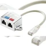 Renkforce RJ45 Netzwerk T-Adapter CAT 5e [2x RJ45-Buchse - 1x RJ45-Stecker] 15.00cm Metall