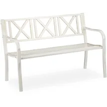 Relaxdays Gartenbank 80,5 x 127 x 63 cm Weiß-Bronze