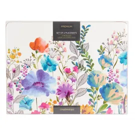 Creative Tops Platzsets Kork-Rückseite, rechteckig, Motiv: Wiesenblume, Mehrfarbig, 30 x 23 cm