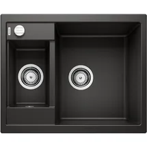 Blanco Metra 6 schwarz rechts Einbau von Oben Granit 615 x 500 mm Excenterbetätigung