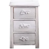 Mobili Rebecca Nachttisch Weiß Holz, Rechteckig, 27x57x37 cm, Schlafzimmer, Nachttische