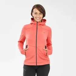 Fleecejacke Damen mit Kapuze - MH500 korall lehmorange S