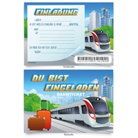 Geburtstagskarten (8 Stück)"Bahnticket" zum Einladen Einladungskarten Karten