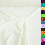 TOLKO 1m Modestoff | Dekostoff universal Stoffe zum Nähen Meterware Dekorieren | Blickdicht, knitterarm | 150cm breit Bekleidungsstoffe Dekostoffe Vorhangstoffe Basteln Patchwork (Creme Weiß)