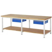 Rau Werkbank höhenverstellbar 8001A7, B2500xT900xH840-1040mm, 2x Schublade-TA