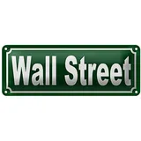 dekodrom DekoDrom® Blechschild 27x10 cm Wall Street New York Finanzen Börse Manhattan Wand Deko Bar Kneipe Cafe Sammler Geschenk