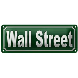 dekodrom DekoDrom® Blechschild 27x10 cm Wall Street New York Finanzen Börse Manhattan Wand Deko Bar Kneipe Cafe Sammler Geschenk
