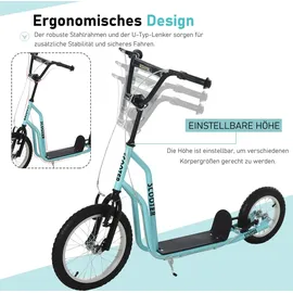 Homcom Kinderroller mit Handbremse blau