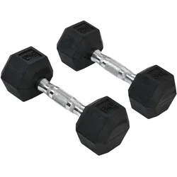 HOMCOM Gummi-Hantel Metall, Gummi