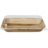 Papstar Palmblatt-Schale eckig beige 5 cm x 14 cm x 20 cm 400 ml 10-teiliges Set