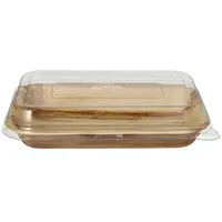 Papstar Palmblatt-Schale eckig beige 5 cm x 14 cm x 20 cm 400 ml 10-teiliges Set