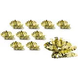 IDENA Baumkerzenhalter mit Clip Gold, 10 Stück