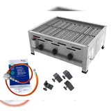 ChattenGlut Gasbräter 3-flammig 13,5kW Tischgerät Edelstahlrost mit DGUV