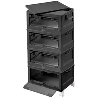 Xcase 4er-Set faltbare Aufbewahrungsboxen mit Deckel, 4 Rollen, 45l,