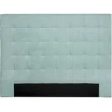 miliboo Bettkopfteil, gepolstert, aus lagunengrünerem Stoff, 160 cm Halciona
