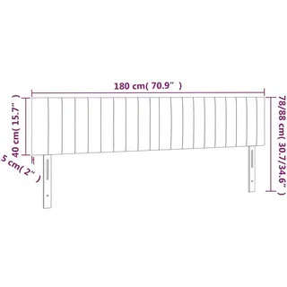 vidaXL LED Kopfteil Schwarz 180x5x78/88 cm Samt