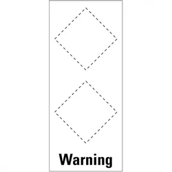 Aufkleber I Grundetikett Warning, für 2 GHS-Piktogramme, Folie, selbstklebend, 168x88mm