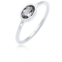 Elli Verlobungsring »mit Kristalle Ovalem Design 925 Silber«, 25197338-58 Silber + grau