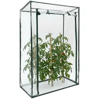Relaxdays Tomatengewächshaus mit Schrägdach 1 x 0,5 x 1,5 m transparent/schwarz