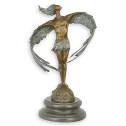 Casa Padrino Luxus Jugendstil Bronze Deko Skulptur Icarus H. 31,7 cm Icarus