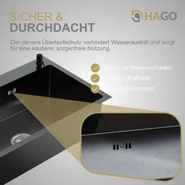 Hago Einbauspüle 68 x 45 cm Anthrazit
