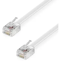 deleyCON 0,5m Telefonkabel RJ11 Modularkabel 6P4C Westernkabel - Weiß