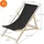 ECD Germany Gartenliege 117 x 52 x 83 cm Schwarz