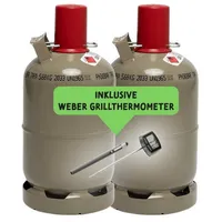 Bluecraft 2x 5 kg Propan Gasflasche ungefüllt inklusive Weber