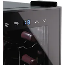 Klarstein Shiraz 8 Uno Vertical Weinkühlschrank 8 Flaschen 8 - 18 °C Touch-Control Schwarz