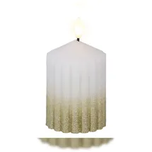 Lumineo LED Kerze 7 x 10 cm weiß/gold