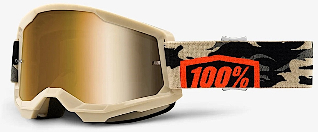 100% Strata 2 Kombat Motorcross bril, zwart-grijs-groen-bruin