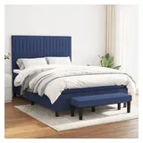 vidaXL Boxspringbett mit Matratze Blau 140x200 cm Stoff