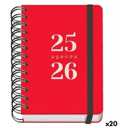 Tagesordnung DOHE GRAMMAR Rot A6 120 x 170 mm 2025-2026 (20 Stück)