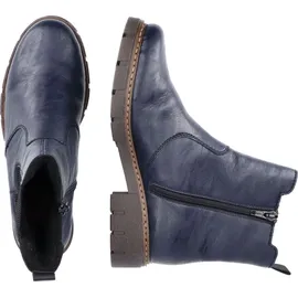 Rieker Damen Chelsea Boots Z3561, Frauen Stiefeletten,Booties,halbstiefel,Kurzstiefel,uebergangsschuhe,uebergangsstiefel,blau (14),41 EU