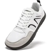 HOBIBEAR Breite Barfußschuhe Herren Damen Walking Trail Running Sneaker | Zero Drop Sohle | Modisch Leicht Bequem, weiß, 39 EU - 39 EU