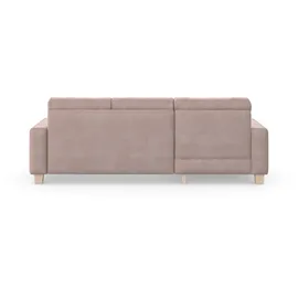 Home Affaire Ecksofa HOME AFFAIRE "Summer L-Form", rosa (altrosa), B:249cm H:91cm T:164cm, 95% Polyester, 5% Polyamid, Sofas, Ecksofa, mit Recamiere, mit oder ohne Bettfunktion und Bettkasten, Cord-Bezug