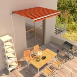 vidaXL Einziehbare Handbetrieben Markise 300 x 250 cm orange/braun 3051198