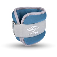 Umbro Gewichtsmanschetten - Gewichte für Beine und Arme - 2 Stück von 500Gr - Verstellbar mit Klettverschluss - Komfortable Passform - Grau/Blau