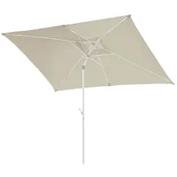 Svita Sonnenschirm 3x2m Balkonschirm rechteckig mit Sonnenschutz Matt Beige/Weiß