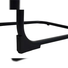 Mendler 2er-Set Freischwinger-Stuhl HWC-K88, Stuhl Lehnstuhl, Holz Rattan Metall Bouclé ~ Stoff/Textil rosa