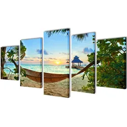 vidaXL Bilder Dekoration Set Hängematte 200 x 100 cm