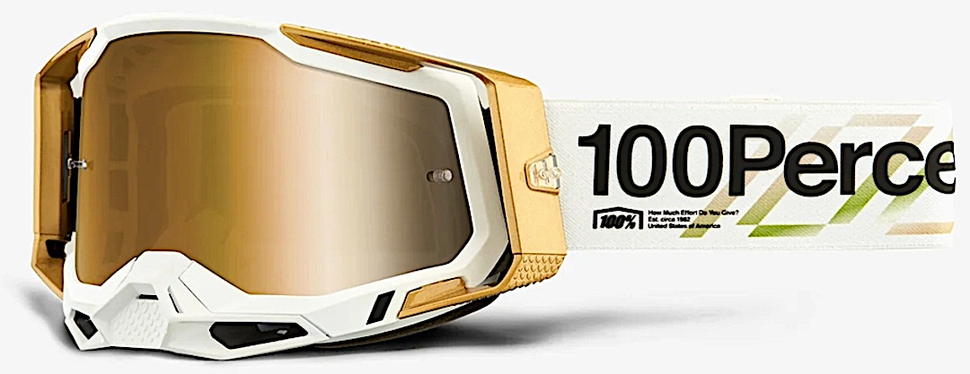 100% Racecraft II Succession Motocross-Brille, weiss-gold