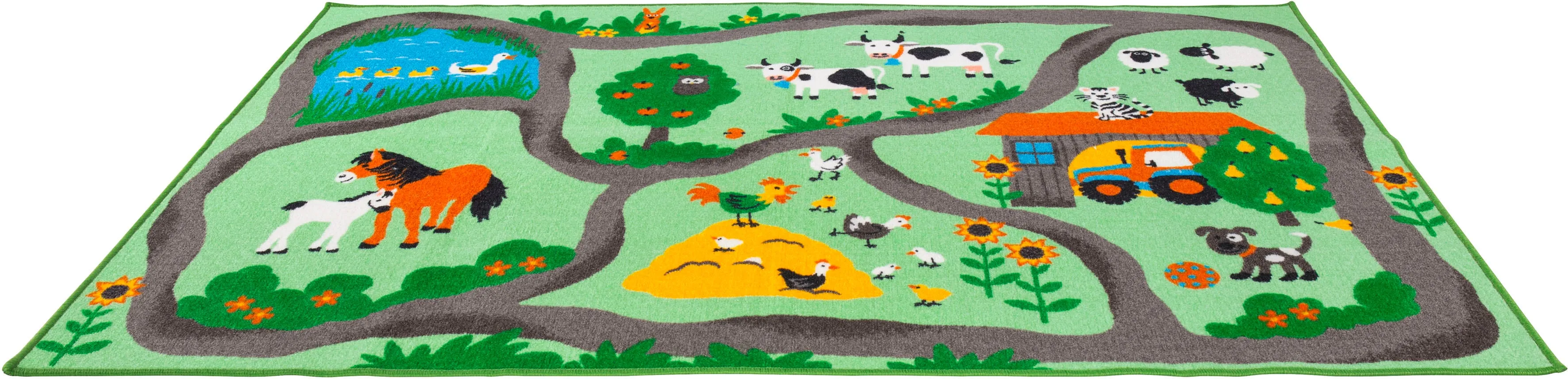 Andiamo Kinderteppich »Farmstead«, rechteckig, 5 mm Höhe, Spiel- und Straßenteppich, Motiv Bauernhof, Kinderzimmer Andiamo multi B: 133 cm   1 St.