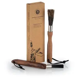 Buddy's Bar Reinigungspinsel Set Stiellänge gebogener Pinsel: 13,5 cm gerader Pinsel: 12,5 cm gebogener Pinsel aus Nylon gerader Pinsel aus Tierhaar