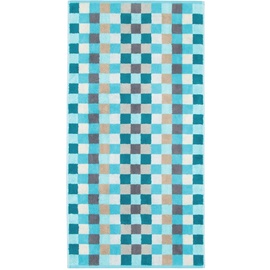 CAWÖ Unique Karo 942 Handtuch 50 x 100 cm türkis