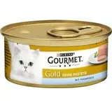 Mixpaket Gourmet Gold Feine Katzenfutter  Pastete 48 x 85 g - Mix 6: Thunfisch, Seelachs/Karotte, Forelle/Tomate
