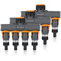 Brandson 4-Wege Wasserverteiler 3er-Set orange/schwarz