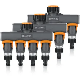 Brandson 4-Wege Wasserverteiler 3er-Set orange/schwarz