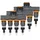 Brandson 4-Wege Wasserverteiler 3er-Set orange/schwarz
